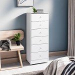 Astrid 6-Drawer Tall Dresser in White