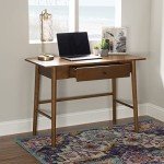Melissa Mid Century Walnut Desk by Linon