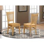 Vancouver Slat Back Oak Dining Chairs - Set of 2