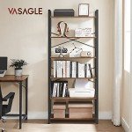 6-Tier Industrial Style Bookshelf in Rustic Brown