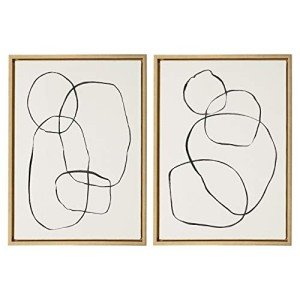 Kate and Laurel Sylvie Gold Abstract Wall Art Set