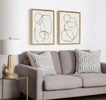 Kate and Laurel Sylvie Gold Abstract Wall Art Set