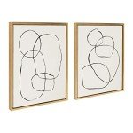 Kate and Laurel Sylvie Gold Abstract Wall Art Set