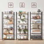 6-Tier Industrial Style Bookshelf in Rustic Brown
