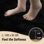 Large Fluffy Black Area Rug for Home
