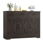 Modern Farmhouse Buffet Sideboard with Barn Doors