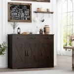 Modern Farmhouse Buffet Sideboard with Barn Doors