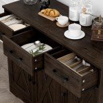 Modern Farmhouse Buffet Sideboard with Barn Doors
