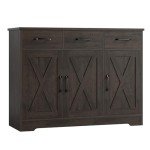 Modern Farmhouse Buffet Sideboard with Barn Doors