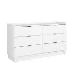 Modern 6-Drawer Double Dresser in White