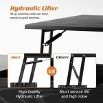 Black Lift Top Coffee Table with Storage Shelf