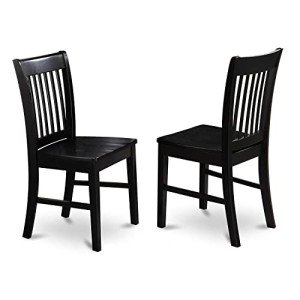 Norfolk Black Slat Back Dining Chairs - Set of 2