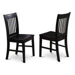 Norfolk Black Slat Back Dining Chairs - Set of 2