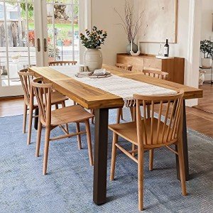 Devoko Rustic Acacia Wood Dining Table for 6