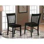 Norfolk Black Slat Back Dining Chairs - Set of 2