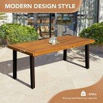 Devoko Rustic Acacia Wood Dining Table for 6