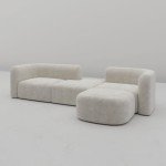 Luxury Velvet 4-Seater Curved Back Sofa