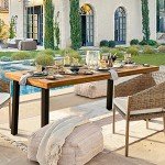 Devoko Rustic Acacia Wood Dining Table for 6