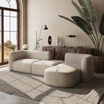 Luxury Velvet 4-Seater Curved Back Sofa