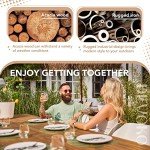 Devoko Rustic Acacia Wood Dining Table for 6