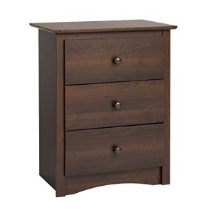Sonoma Tall Nightstand with 3 Drawers in Espresso