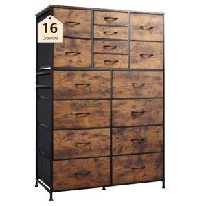 16-Drawer Tall Fabric Dresser for Home Storage