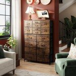 16-Drawer Tall Fabric Dresser for Home Storage