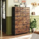 16-Drawer Tall Fabric Dresser for Home Storage