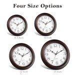 12-Inch Silent Vintage Wall Clock - Bronze