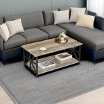 Gray Wash Farmhouse Coffee Table with Storage Shelf