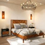 Vivian 14-Inch Rustic Queen Bed Frame with Headboard