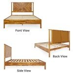 Vivian 14-Inch Rustic Queen Bed Frame with Headboard