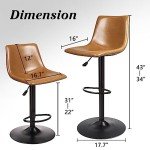 Modern Adjustable Swivel Bar Stools Set of 2