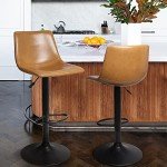 Modern Adjustable Swivel Bar Stools Set of 2