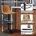 Modern Adjustable Swivel Bar Stools Set of 2
