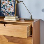 Modern 6-Drawer Solid Wood Dresser in Caramel