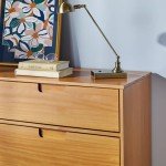 Modern 6-Drawer Solid Wood Dresser in Caramel
