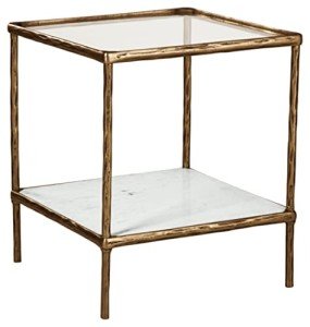 Ashley Ryandale Modern Accent Table, Antique Brass
