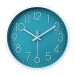 Turquoise 12-Inch Silent Round Wall Clock