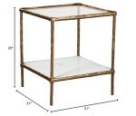 Ashley Ryandale Modern Accent Table, Antique Brass