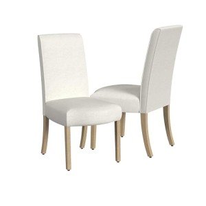 Cream Upholstered Scalloped Dining Chairs (Set of 2)