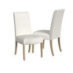 Cream Upholstered Scalloped Dining Chairs (Set of 2)