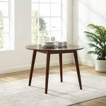 Mid-Century Modern Round Wood Dining Table