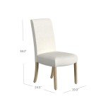 Cream Upholstered Scalloped Dining Chairs (Set of 2)