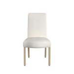 Cream Upholstered Scalloped Dining Chairs (Set of 2)