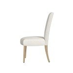 Cream Upholstered Scalloped Dining Chairs (Set of 2)