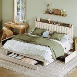 King Size Upholstered Bed Frame with Storage