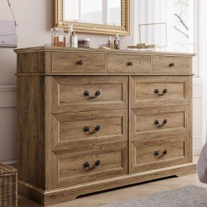 LINSY HOME 9-Drawer Farmhouse Bedroom Dresser