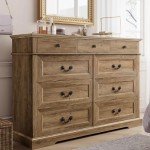 LINSY HOME 9-Drawer Farmhouse Bedroom Dresser