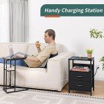 Yoobure Nightstand with Charging Station and Storage